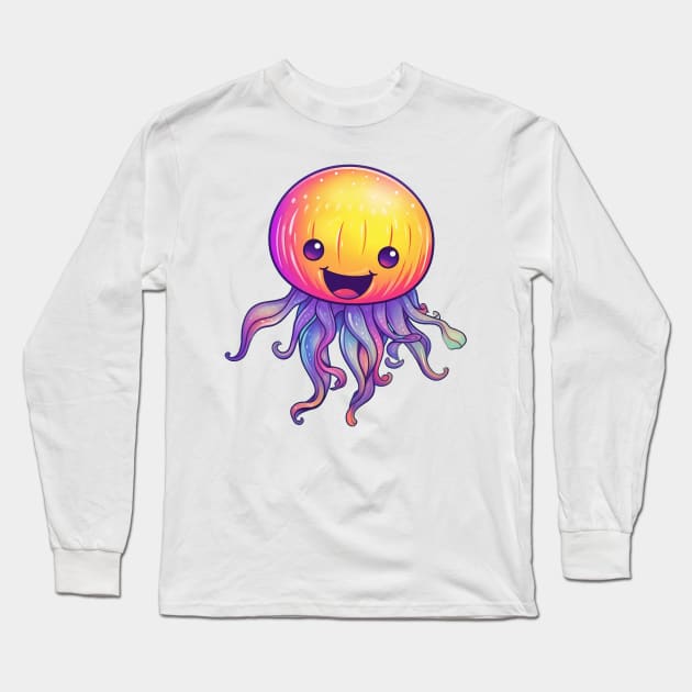 Jubilant Jellyfish Long Sleeve T-Shirt by emotive-animals